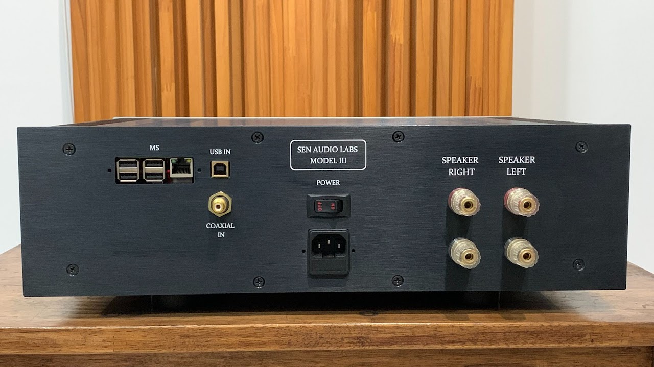 SEN mk3 integrated amplifier — back view